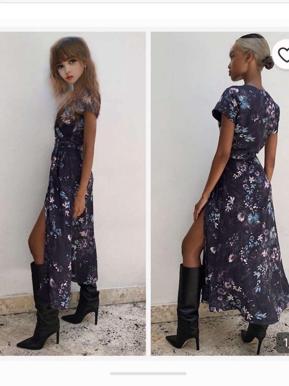 Aritzia Babaton floral wrap maxi dress size Medium